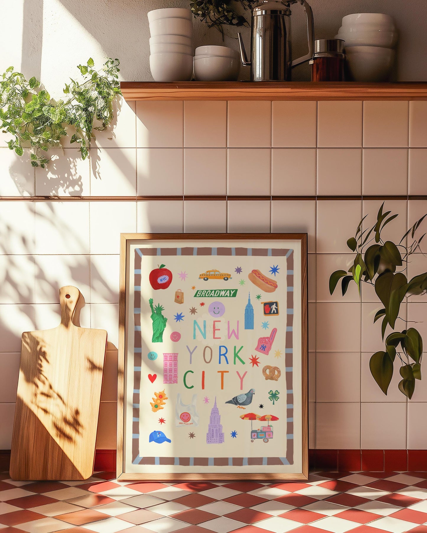 New York City: Colorful Typography Wall Art