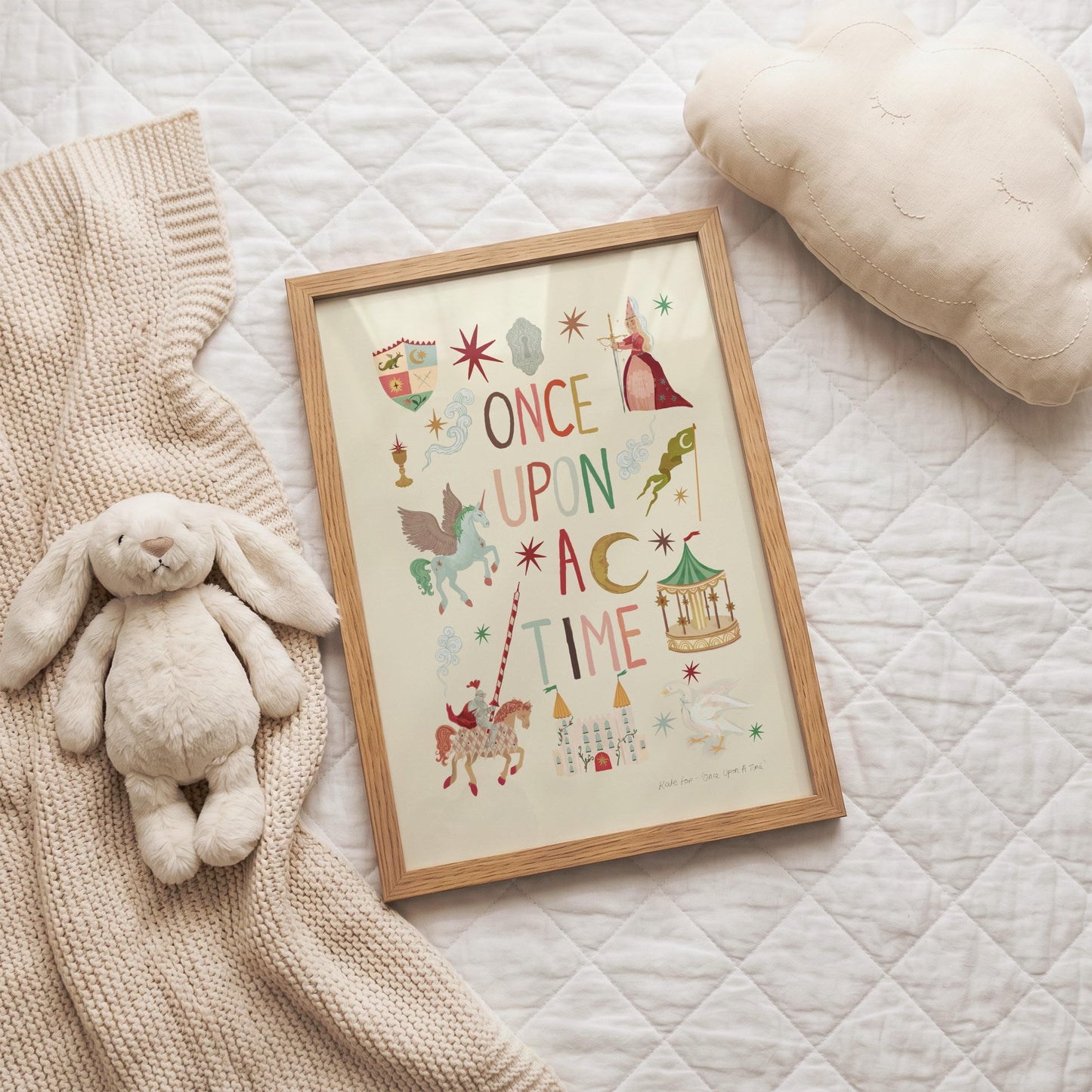 Once Upon A Time: Colorful Typography Wall Art