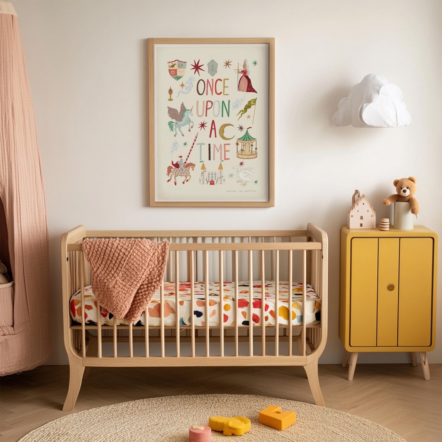 Once Upon A Time: Colorful Typography Wall Art