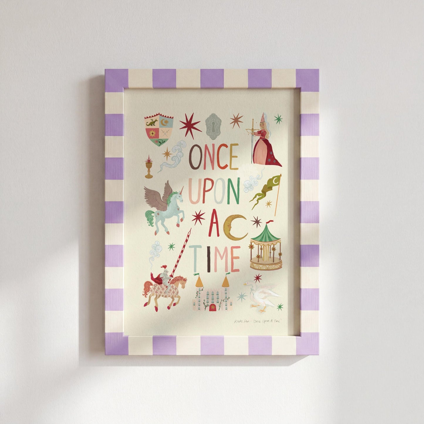 Once Upon A Time: Colorful Typography Wall Art