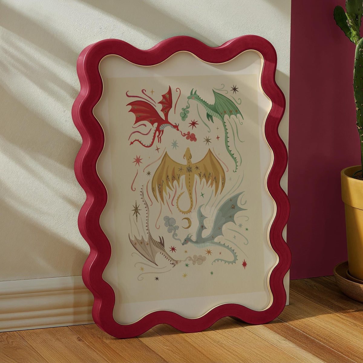 Blue Dragons: Colorful Fairytale Magical Typography Wall Art
