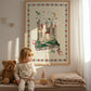 Here Be Dragons Blue: Colorful Fairytale Magical Typography Wall Art