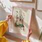 Here Be Dragons Pink: Colorful Fairytale Magical Typography Wall Art