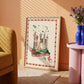 Here Be Dragons Pink: Colorful Fairytale Magical Typography Wall Art