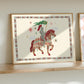 Our Brave Knight, Fairytale, Magical Horse Print: Hand Drawn Wall Art