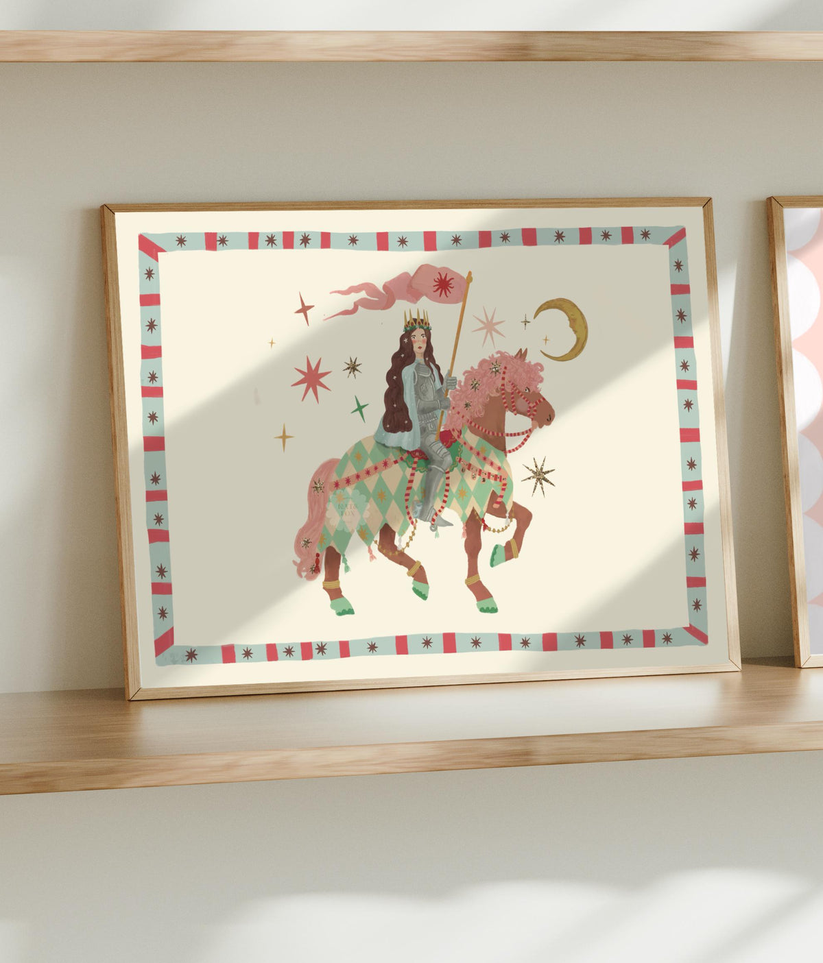 Brave Princess, Fairytale, Magical Horse Print: Hand Drawn Wall Art