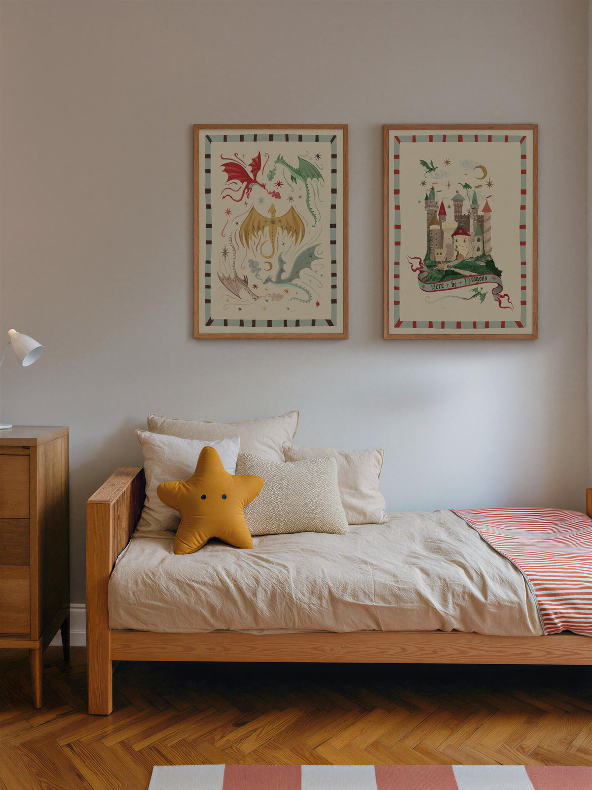 Blue Dragons: Colorful Fairytale Magical Typography Wall Art