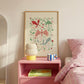 Pink Dragons: Colorful Fairytale Magical Typography Wall Art