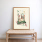Here Be Dragons Blue: Colorful Fairytale Magical Typography Wall Art