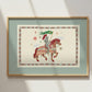 Our Brave Knight, Fairytale, Magical Horse Print: Hand Drawn Wall Art