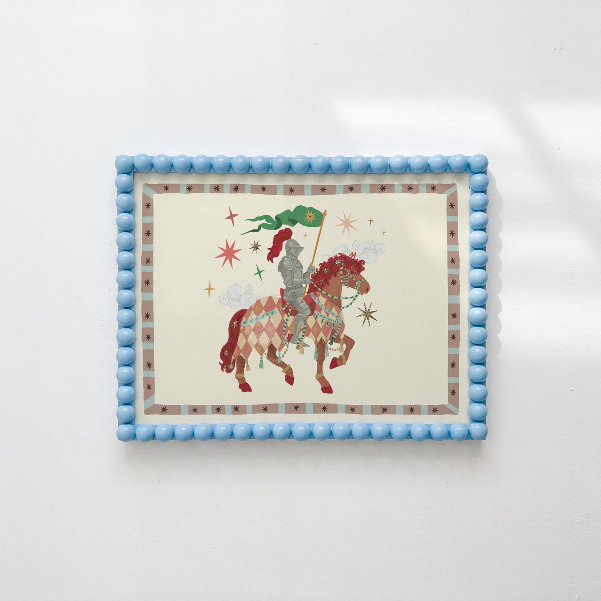 Our Brave Knight, Fairytale, Magical Horse Print: Hand Drawn Wall Art