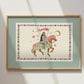 Brave Princess, Fairytale, Magical Horse Print: Hand Drawn Wall Art