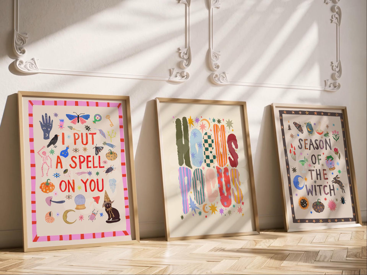 Spell on You: Colorful Typography Halloween Witchy Wall Art