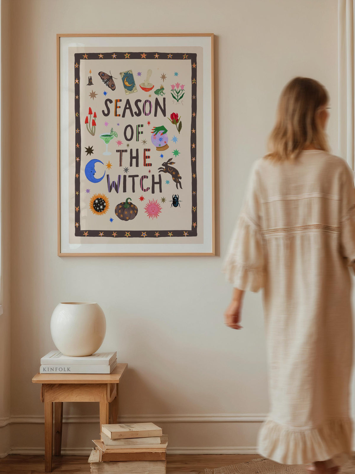 Season Of The Witch: Colorful Typography Halloween Witchy Wall Art