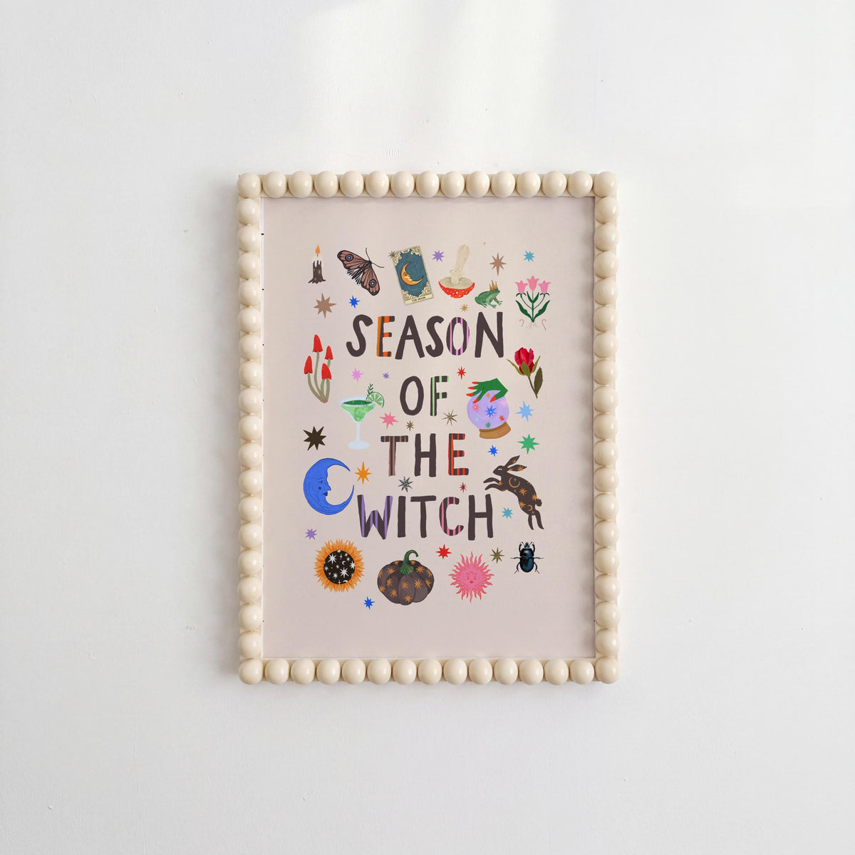 Season Of The Witch: Colorful Typography Halloween Witchy Wall Art