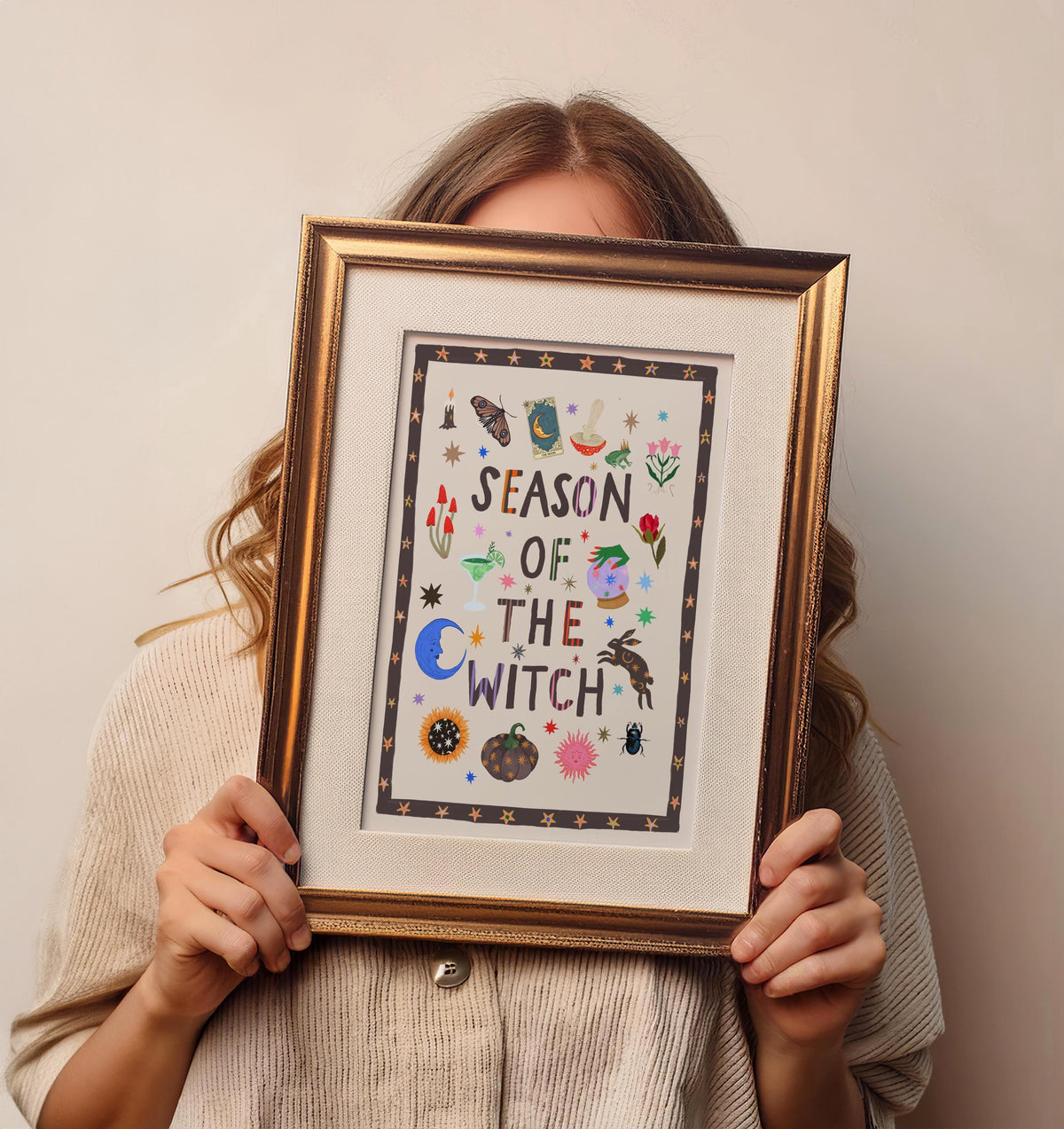 Season Of The Witch: Colorful Typography Halloween Witchy Wall Art