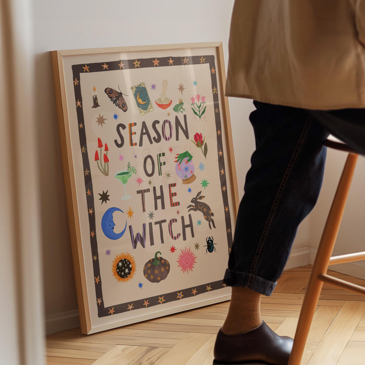 Season Of The Witch: Colorful Typography Halloween Witchy Wall Art