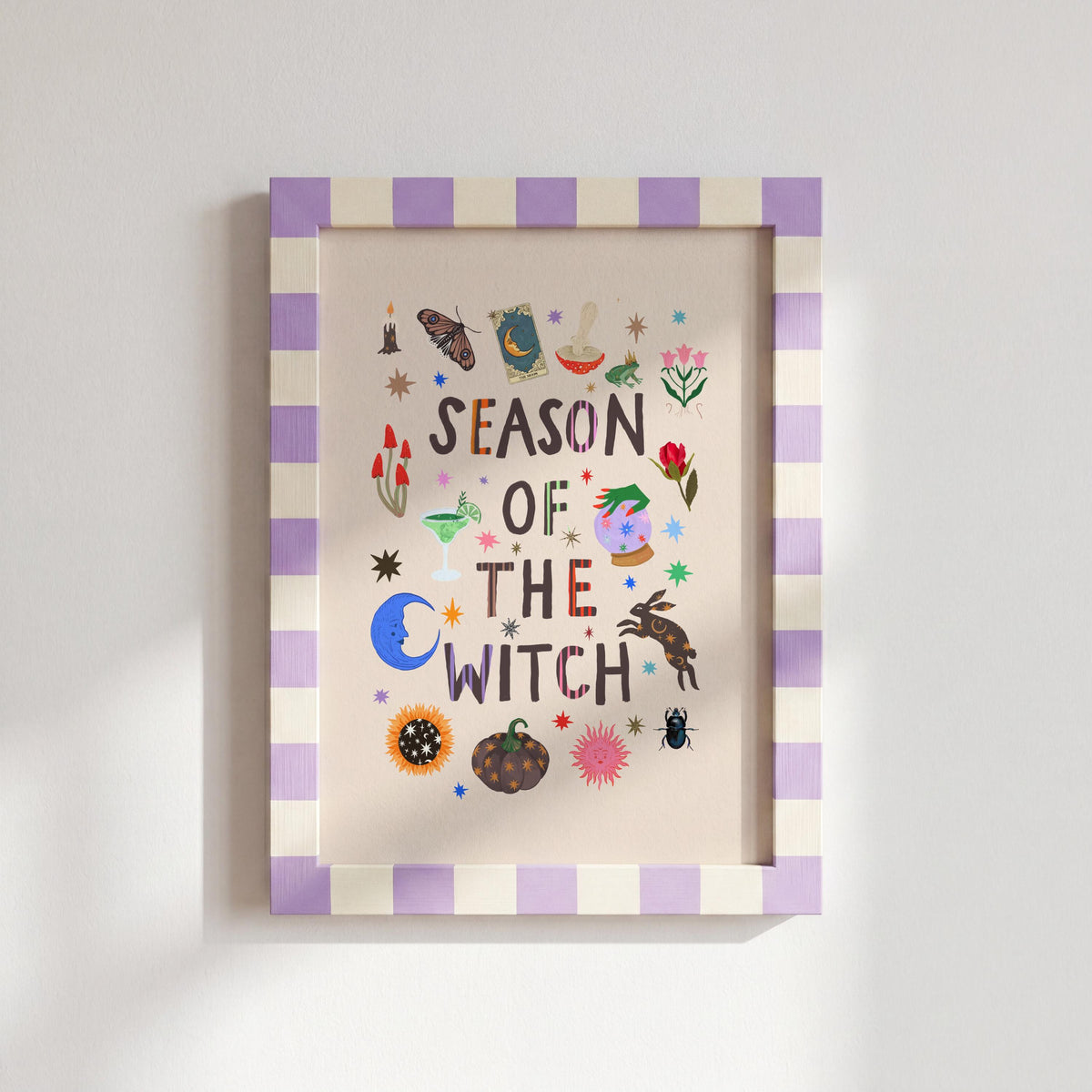 Season Of The Witch: Colorful Typography Halloween Witchy Wall Art