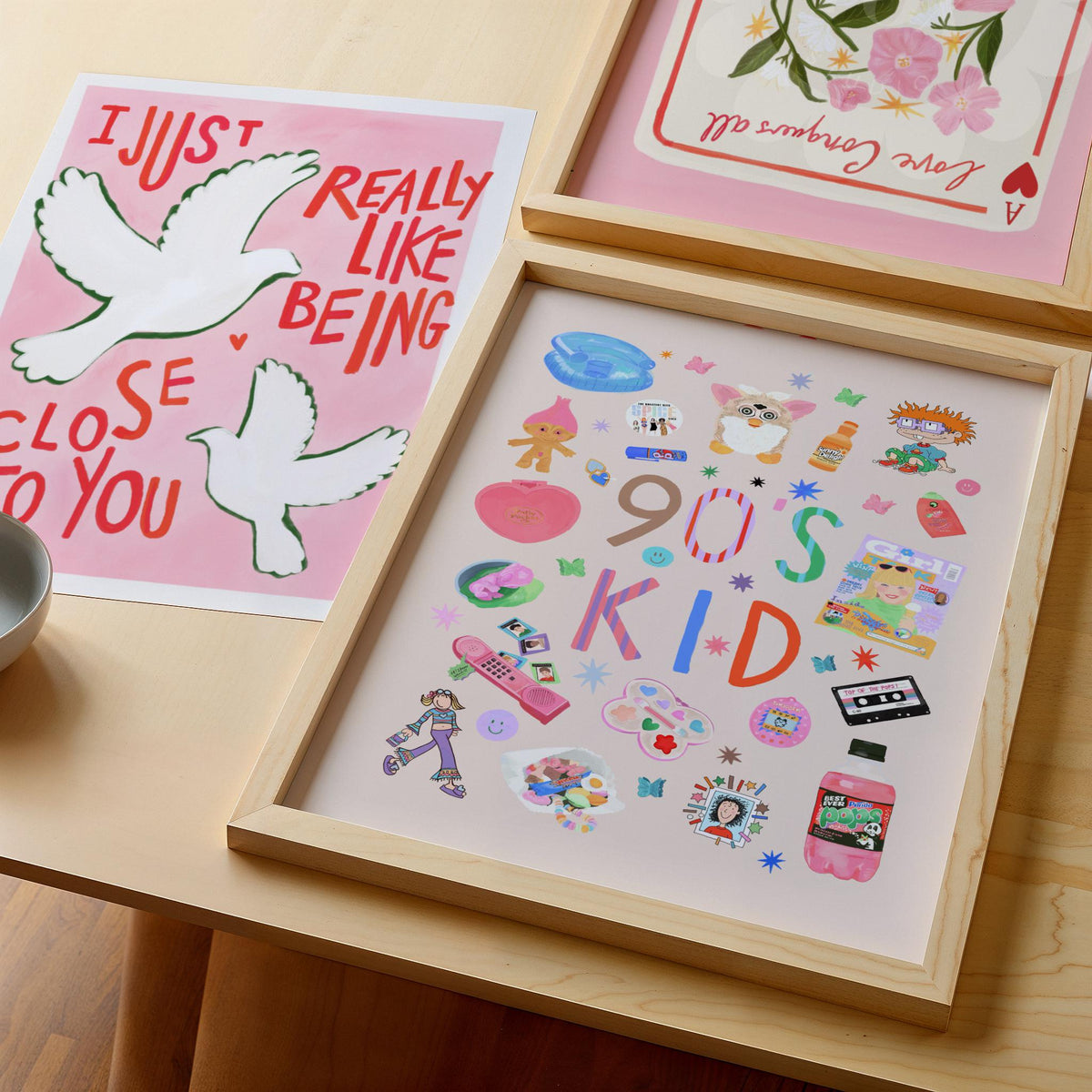 90’s Kid: Colorful Nostalgic Typography Wall Art