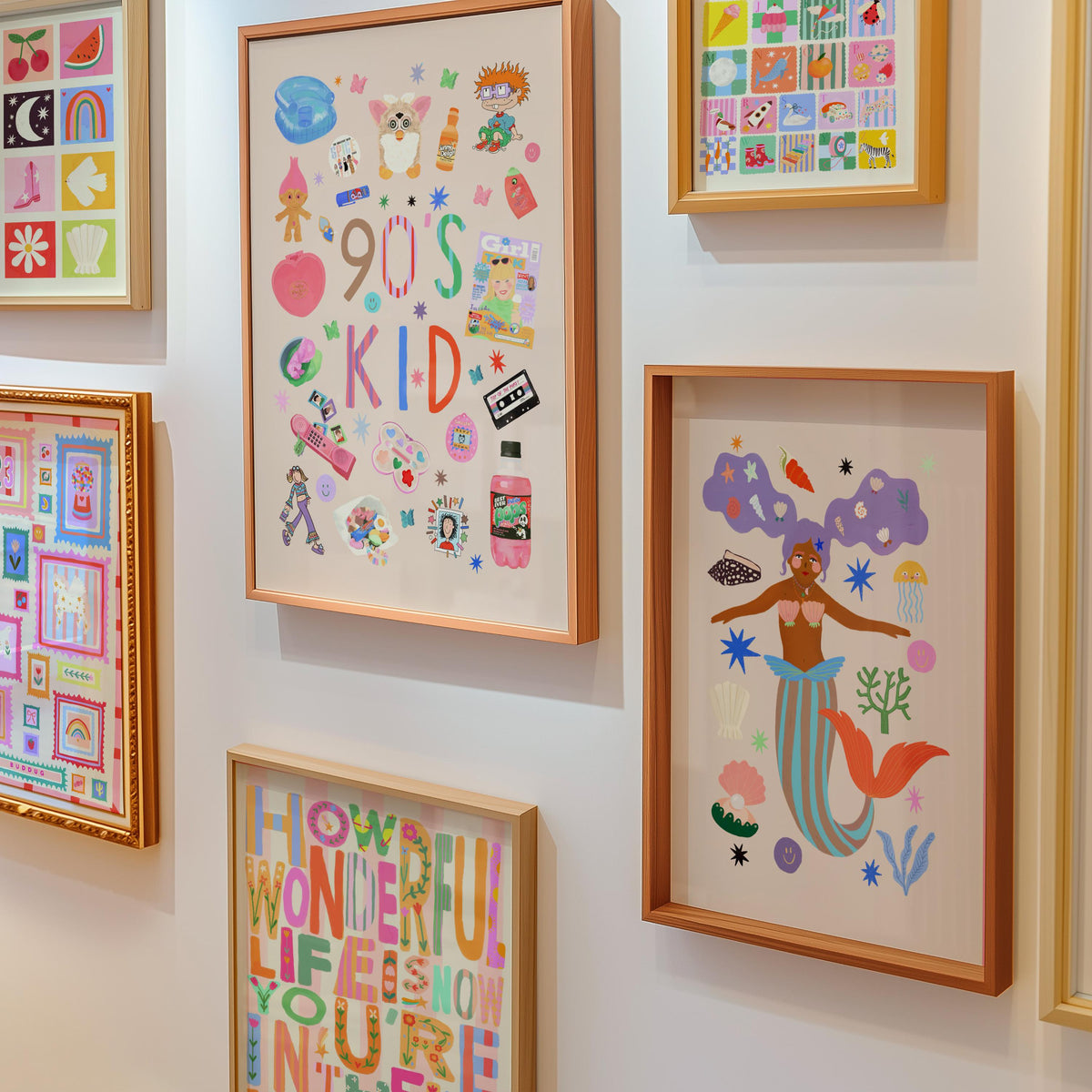 90’s Kid: Colorful Nostalgic Typography Wall Art